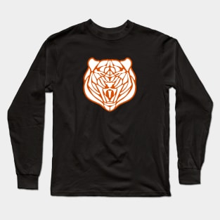 Orange Tiger Face Long Sleeve T-Shirt